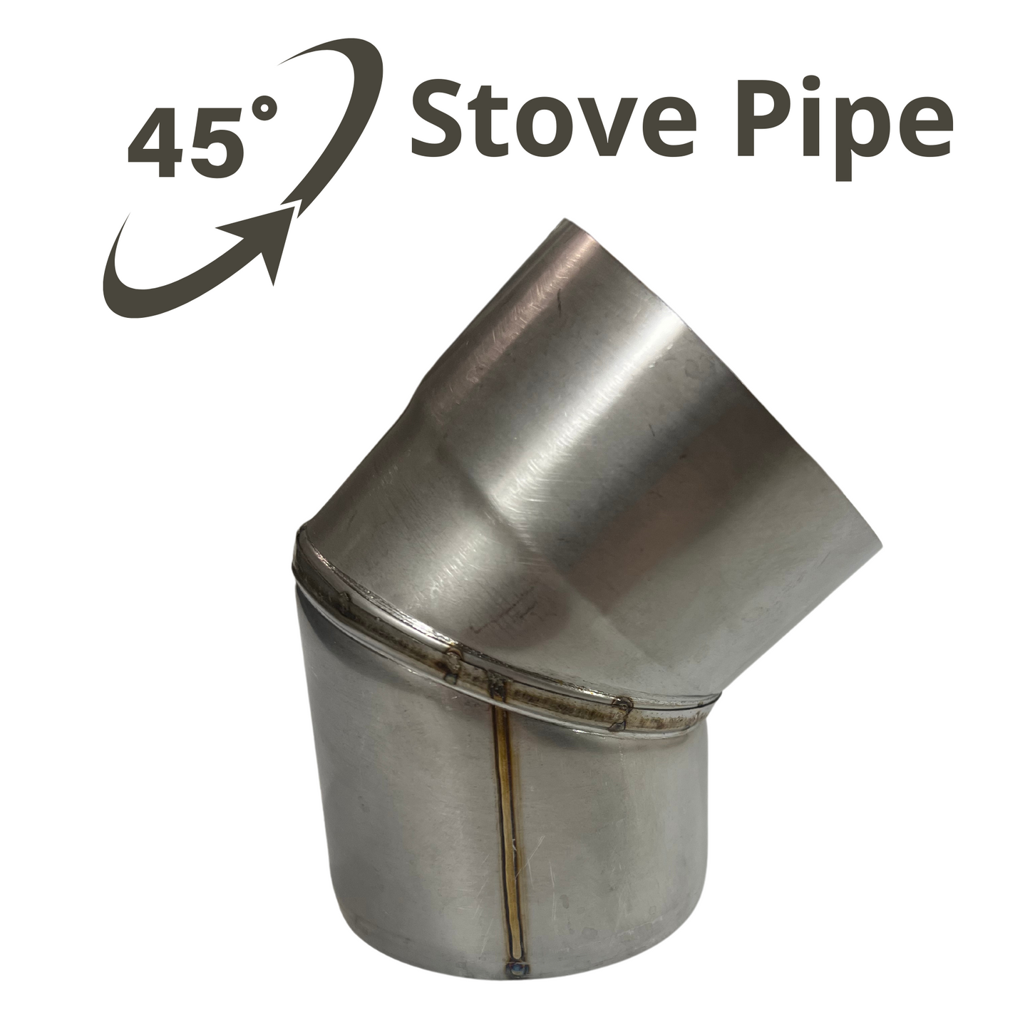 Angled Stove Chimney Pipe - 45 Degree Angle - 3.5”