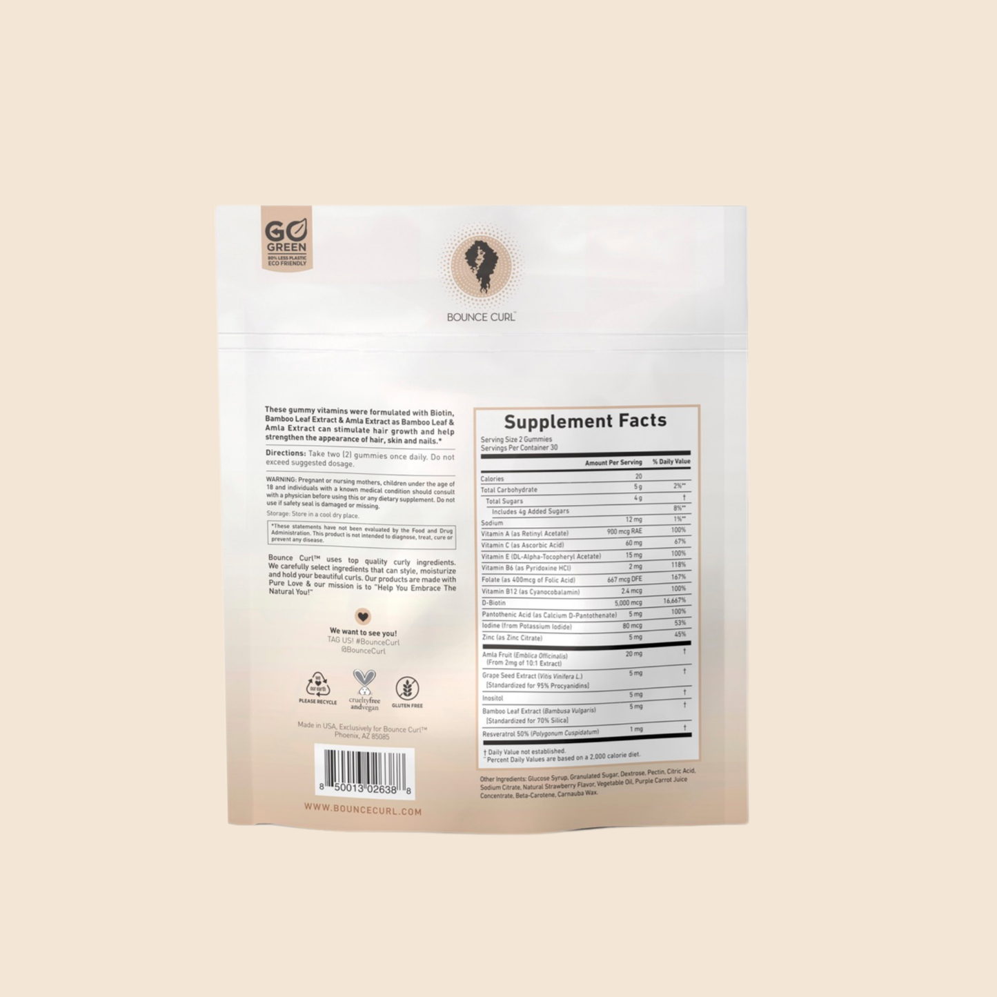 Vegan Collagen Boosting Hair & Skin Gummies