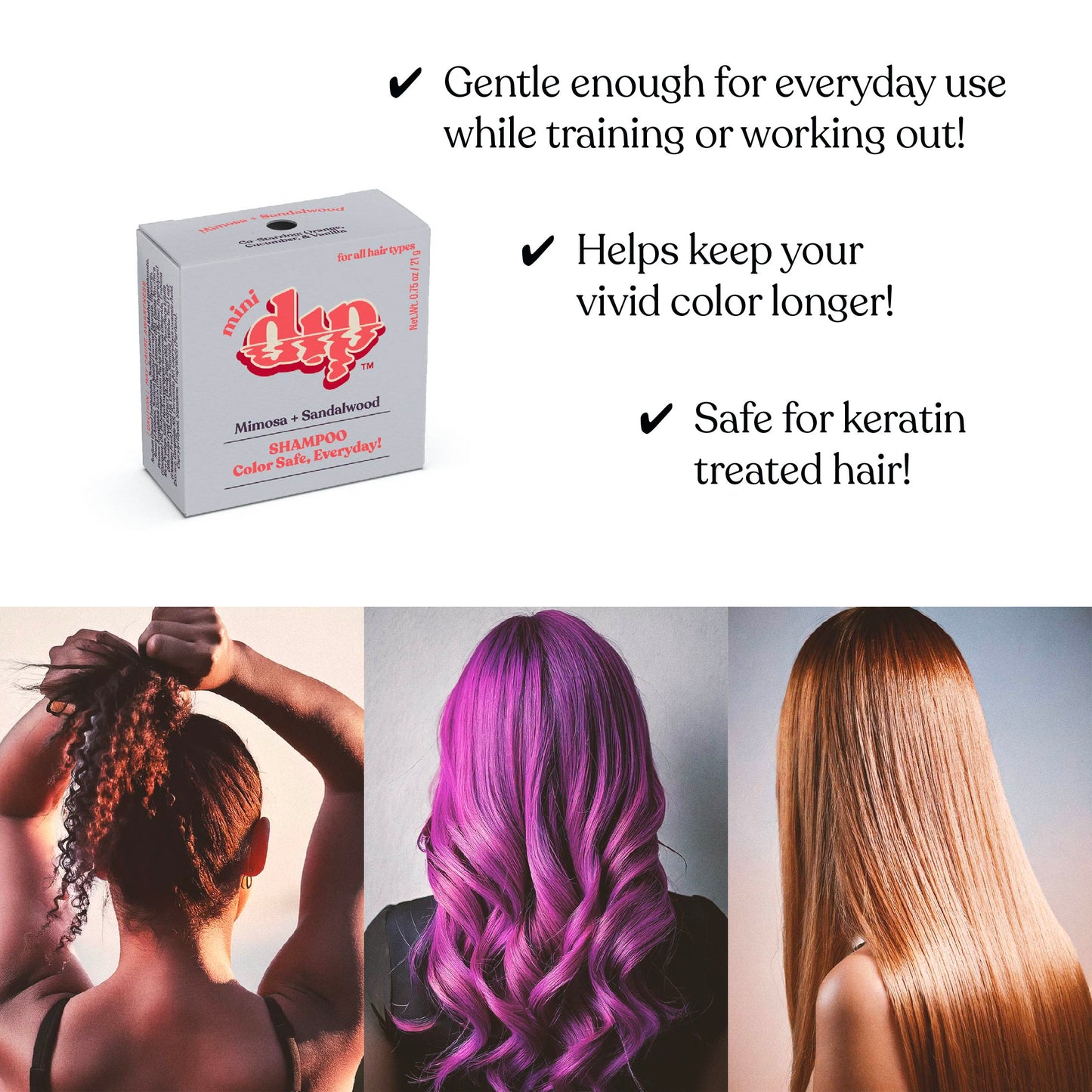 Mini Dip Color Safe Shampoo Bar for Every Day - Mimosa & Sandalwood