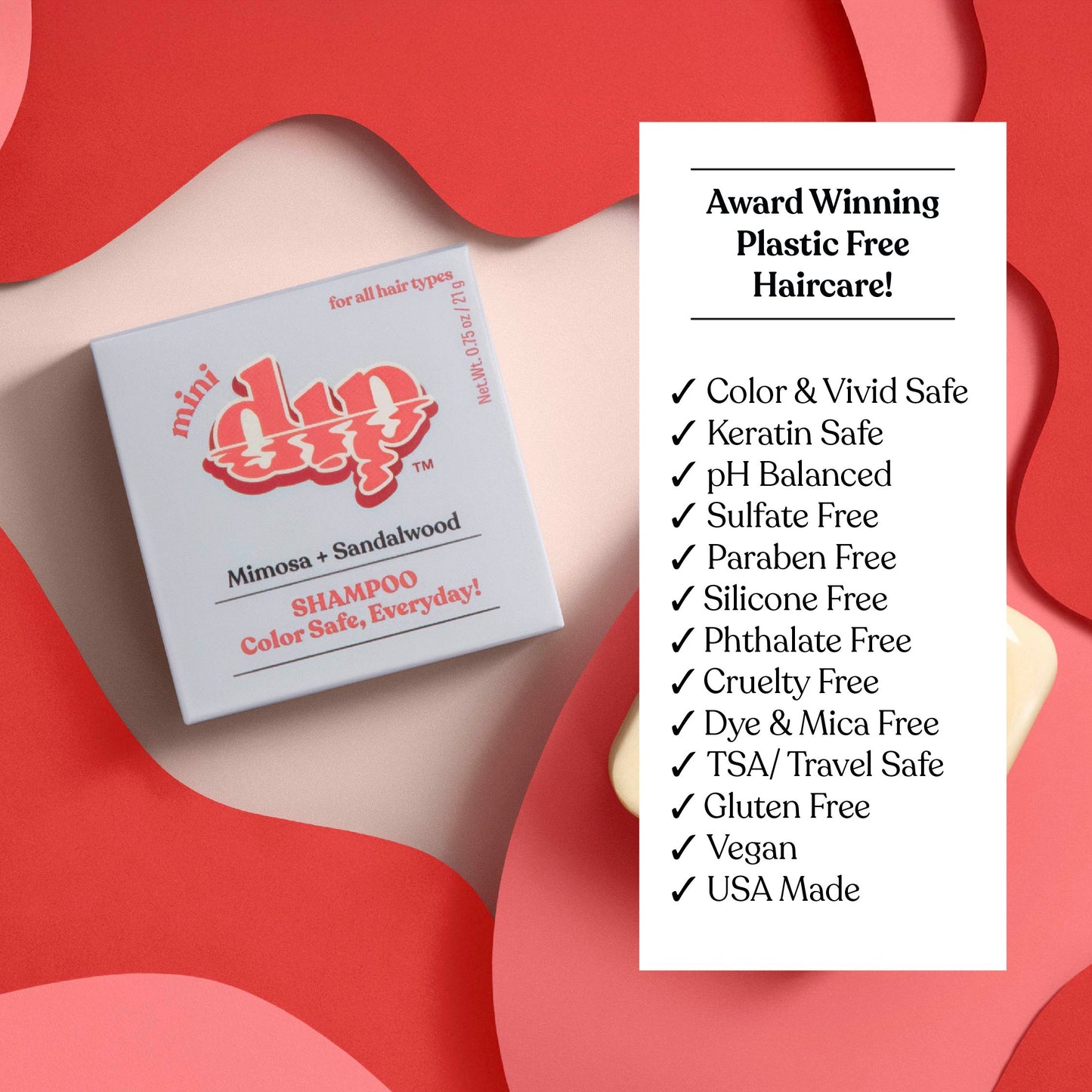 Mini Dip Color Safe Shampoo Bar for Every Day - Mimosa & Sandalwood