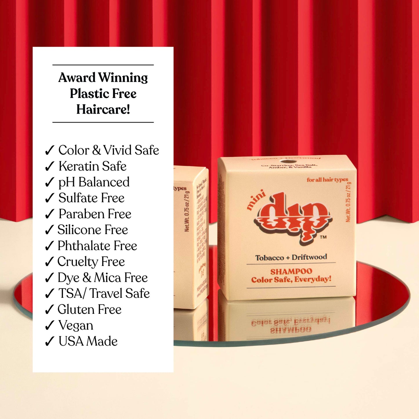 Mini Dip Color Safe Shampoo Bar for Every Day - Tobacco & Driftwood